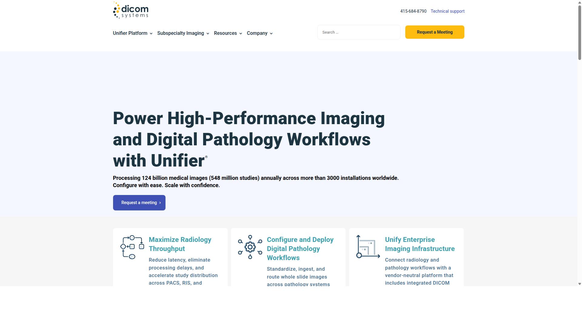 Medicai for Enterprise Imaging Solutions website